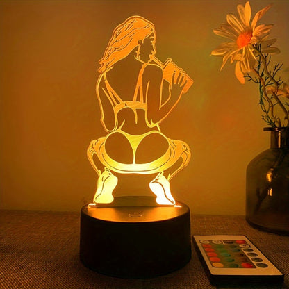 Skorter | DecoLamp - 3D Artistic Table Lamp with Remote Control, USB Powered, 16 Color Options