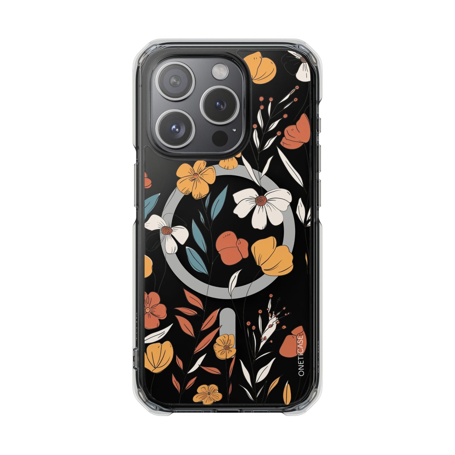 Skorter | Floral Pattern Magnetic Clear Case for iPhone Series