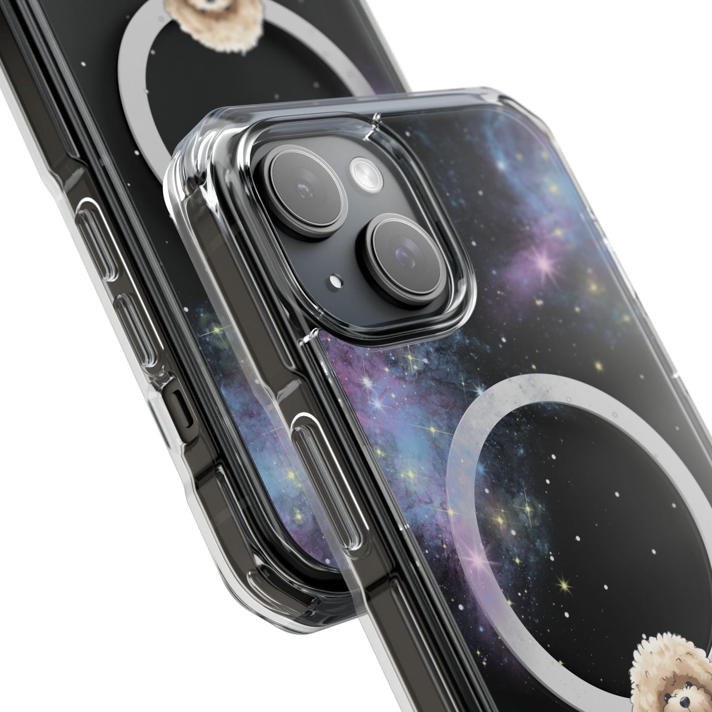 Skorter | Fluff's - Pookie the Poodle in Space Magnetic Clear Case for iPhone Series