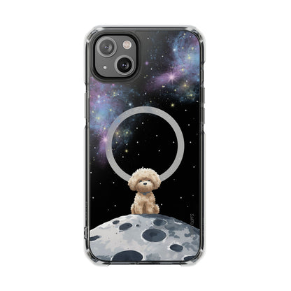 Skorter | Fluff's - Pookie the Poodle in Space Magnetic Clear Case for iPhone Series