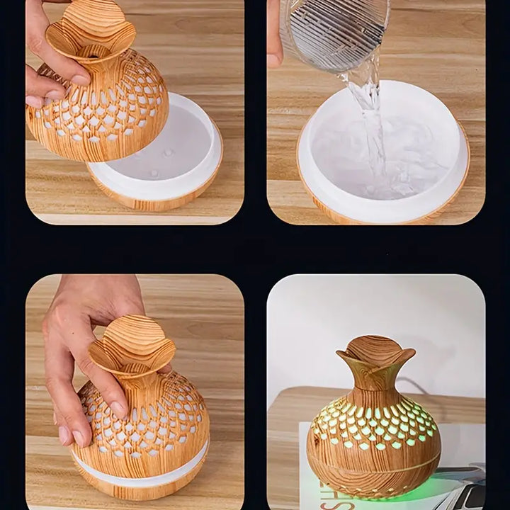 Skorter | Aromatherapy air humidifier with LED – Diffuser in wood look & night light