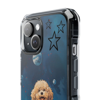 Skorter | Fluff's - Pookie Poodle Floating in Space Magnetic Clear Case for iPhone Series