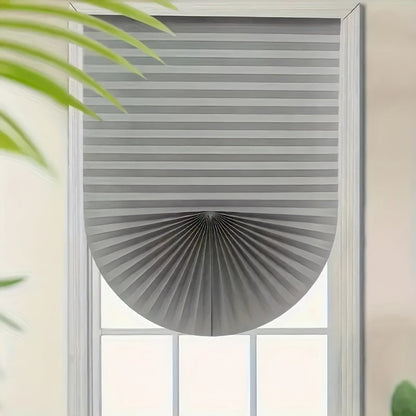 Skorter | 1 Piece Cordless Room Darkening Curtain - Light Filtering, Curved Window Cover for Living Room and Bedroom