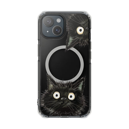 Skorter | Black Cat Magnetic Clear Case for iPhone Series