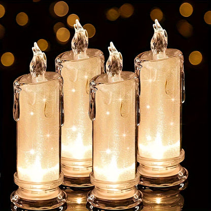 Skorter | 3pcs LED Candles without Flame - Including Batteries - Perfect for Parties, Weddings, and Mood Decoration