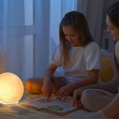 Skorter | Luxury Sunrise Simulation Alarm Clock Lamp | Soothing Sounds, Mood Lighting & Double Alarm for Relaxing Mornings