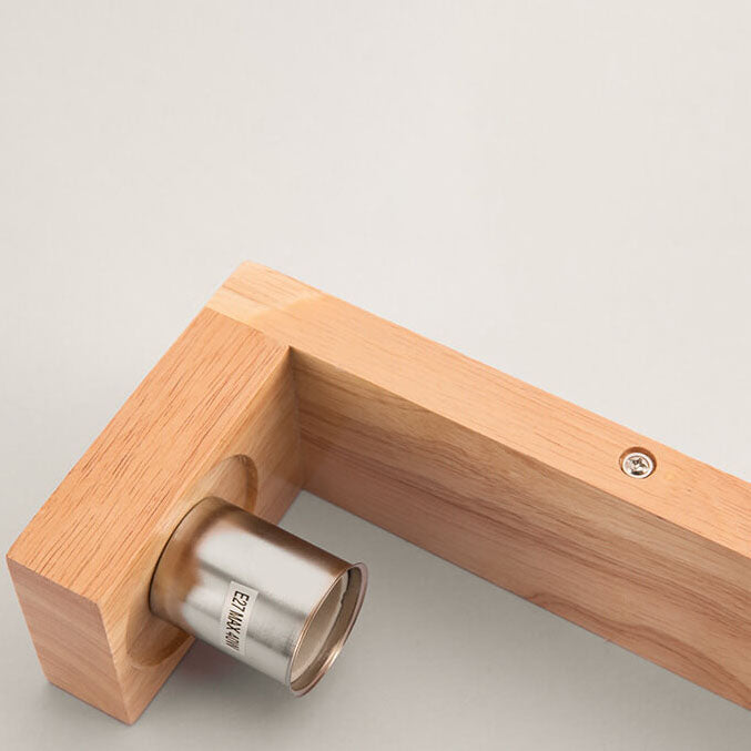 Skorter | Modern minimalist solid wood square glass column 1-light wall sconces lamp