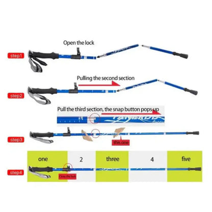 Skorter | Adjustable Foldable Trekking Pole for Hiking, Backpacking & Outdoor Adventures - Lightweight Aluminum Design