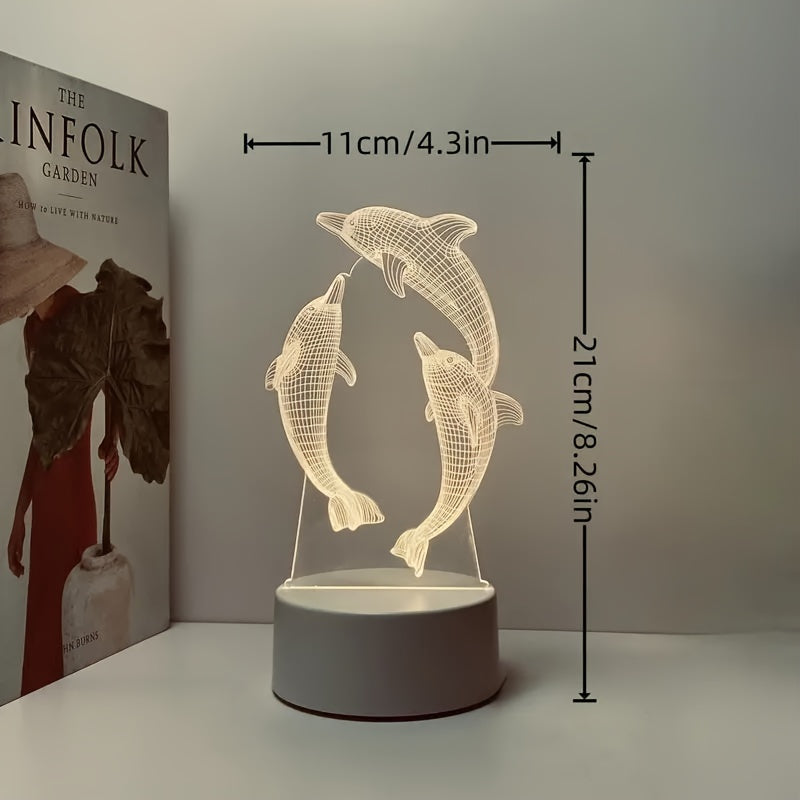 Skorter | GeoDolphin - Modern 3D Illusion Table Lamp