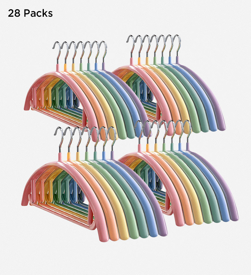 " Non-Slip Space Saving Hangers in Rainbow Colors