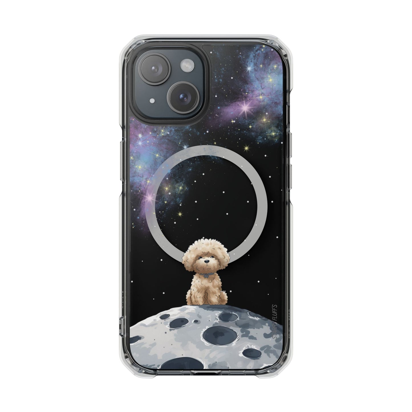 Skorter | Fluff's - Pookie the Poodle in Space Magnetic Clear Case for iPhone Series