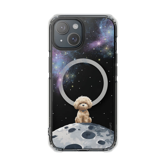 Skorter | Fluff's - Pookie the Poodle in Space Magnetic Clear Case for iPhone Series