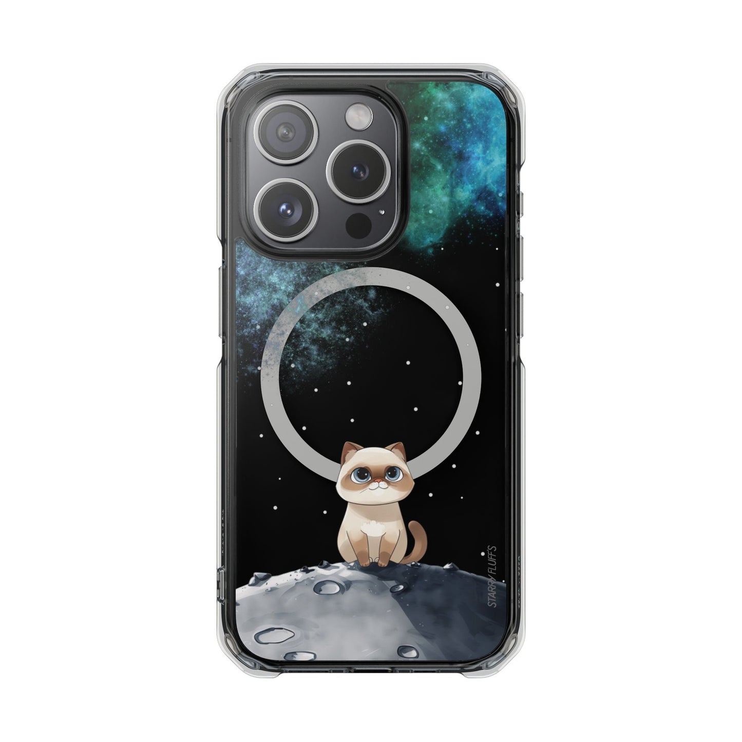 Skorter | Fluff's - Nebula the Siamese in Space Magnetic Clear Case for iPhone Series