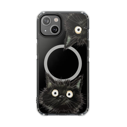Skorter | Black Cat Magnetic Clear Case for iPhone Series