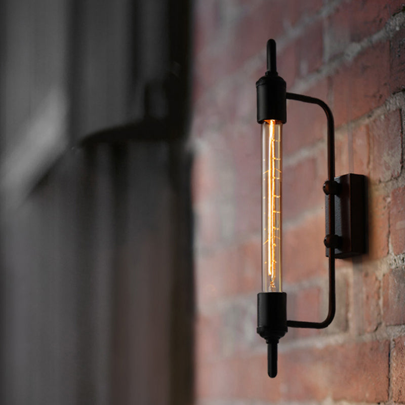 Skorter | Metallic Linear Small Wall Lamp 1 Light Modern Stylish Wall Light in Black for the Front Door