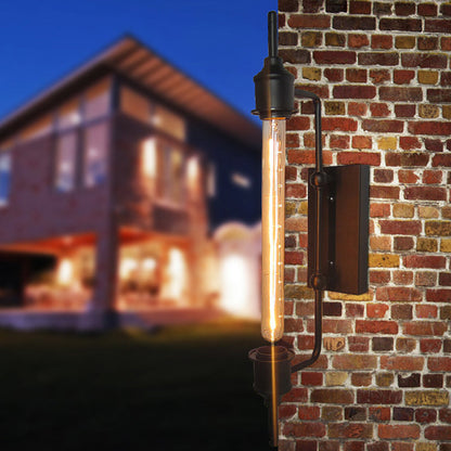Skorter | Metallic Linear Small Wall Lamp 1 Light Modern Stylish Wall Light in Black for the Front Door