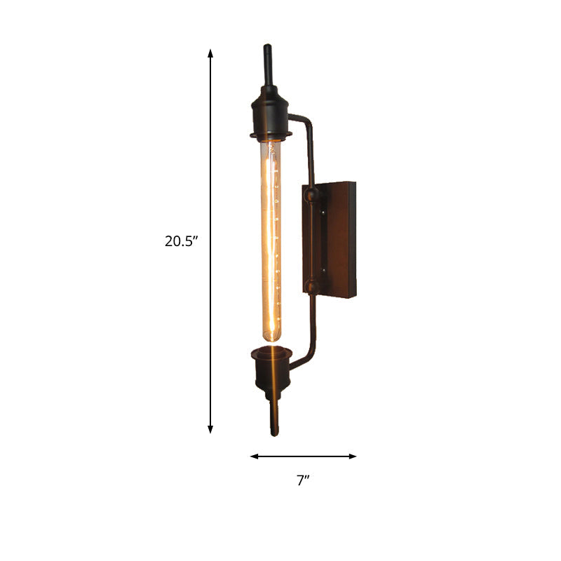 Skorter | Metallic Linear Small Wall Lamp 1 Light Modern Stylish Wall Light in Black for the Front Door