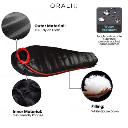 Skorter | Winter Sleeping Bag – Down Insulated, 400T Ripstop Nylon, -20°C Rated