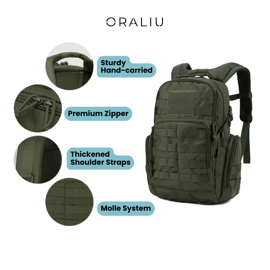 Skorter | 25L Tactical Backpack – Water-Resistant Rucksack with MOLLE System & Hydration Compartment