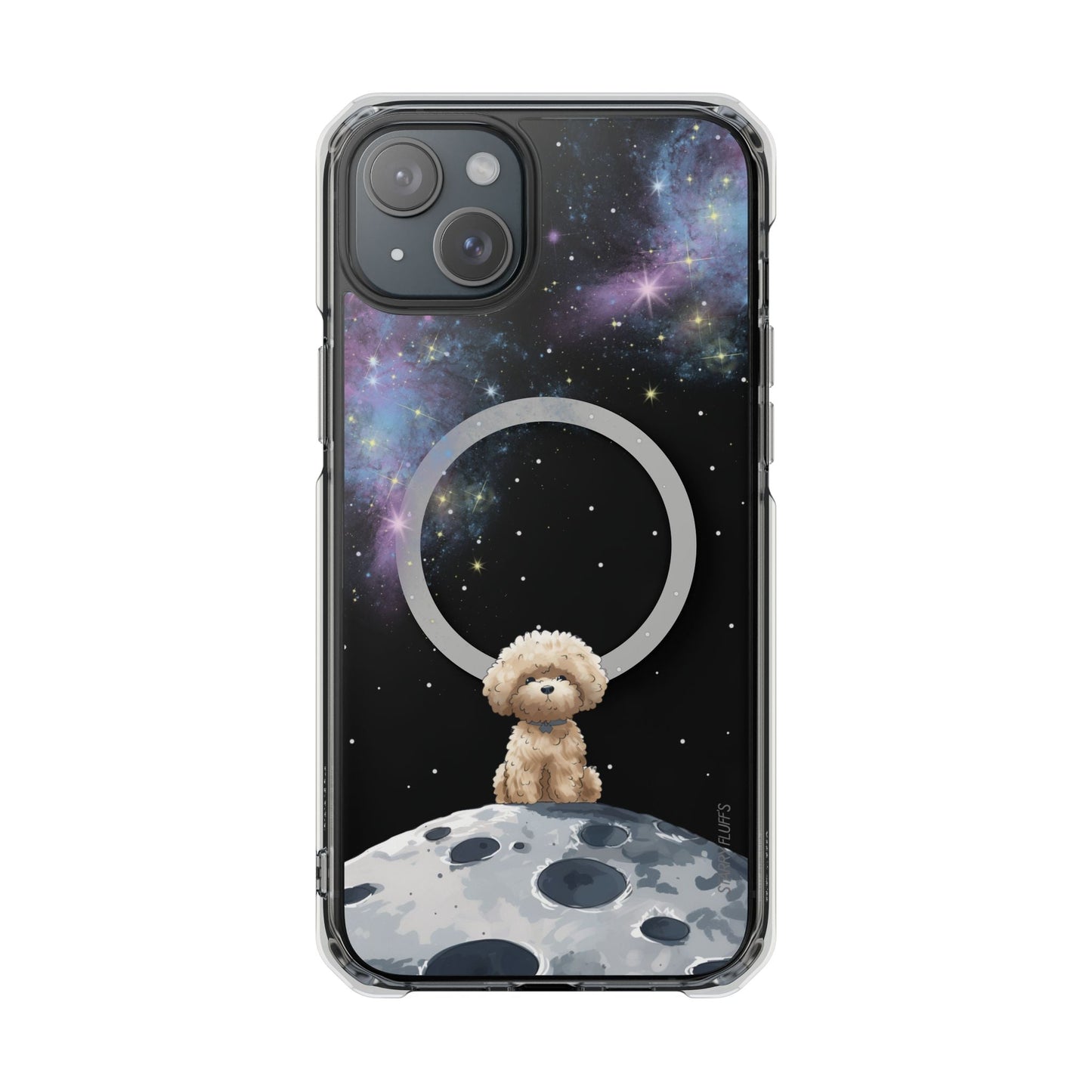 Skorter | Fluff's - Pookie the Poodle in Space Magnetic Clear Case for iPhone Series
