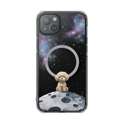 Skorter | Fluff's - Pookie the Poodle in Space Magnetic Clear Case for iPhone Series