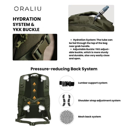 Skorter | 25L Tactical Backpack – Water-Resistant Rucksack with MOLLE System & Hydration Compartment