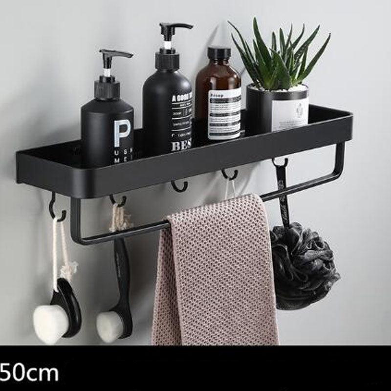 Skorter | Black bathroom shelf made of space aluminum for wall mounting