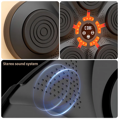 Skorter | RhythmBox Väggtränare – Smart Bluetooth-boxningsmaskin med musik och LED-reaktion