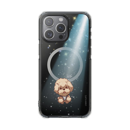 Skorter | Fluff's - Pookie the Poodle Beaming in Space Magnetic Clear Case for iPhone Series