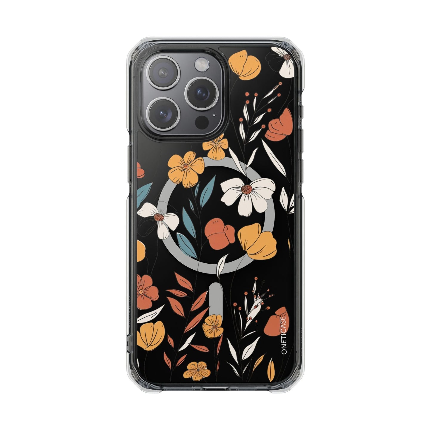 Skorter | Floral Pattern Magnetic Clear Case for iPhone Series