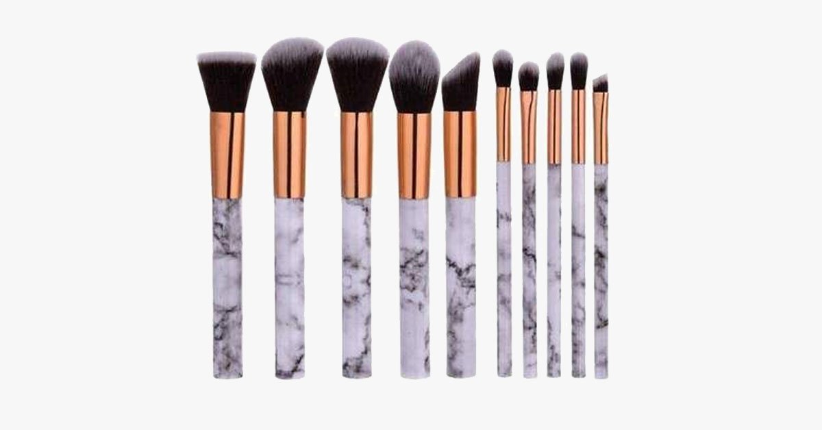 Skorter | Chic Brush Set with Marble Handle - Versatile Luxuriously Looking Brushes