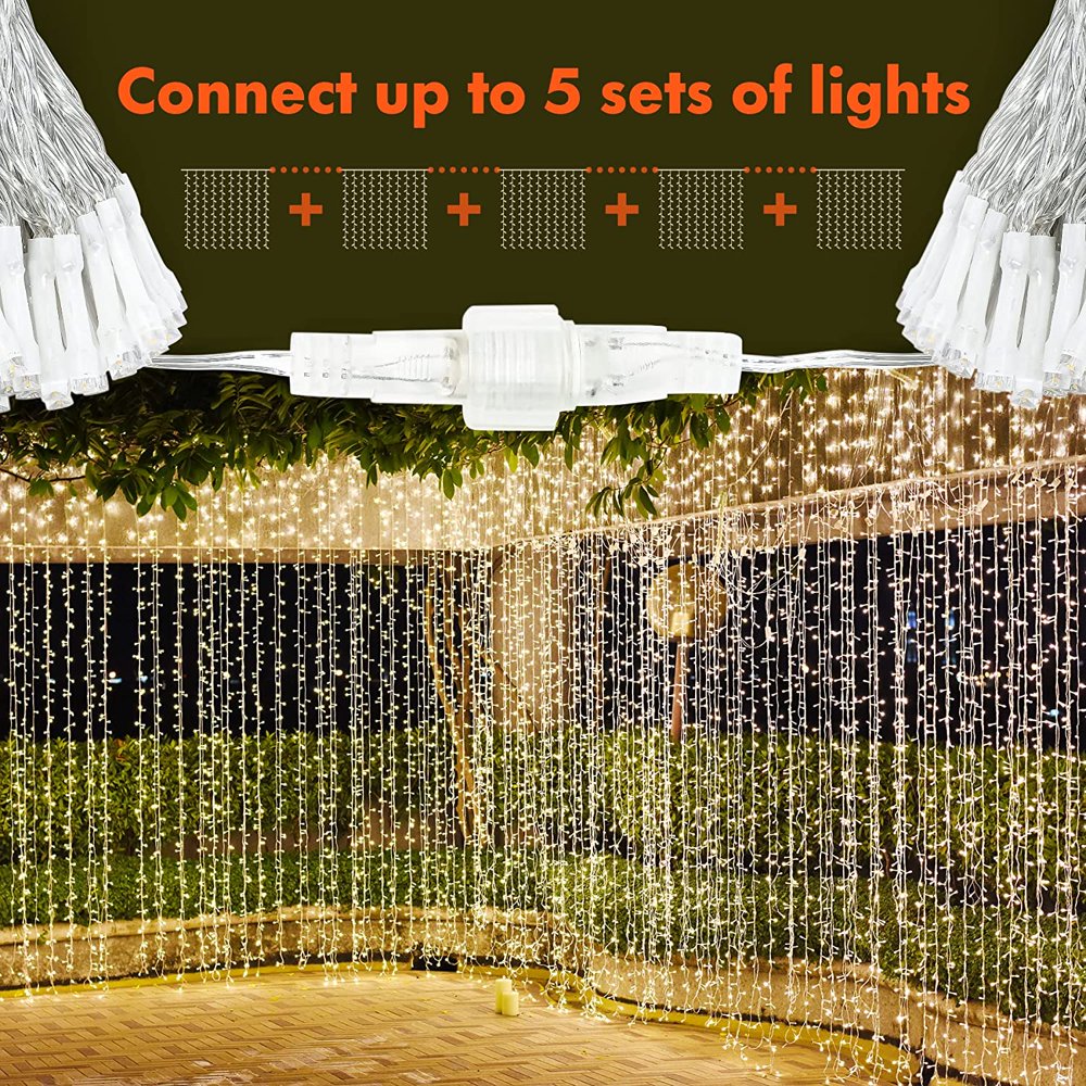 Skorter | 300 LED Window Top Light Sources For Wedding, Party, Home, Garden, Bedroom, Warm White