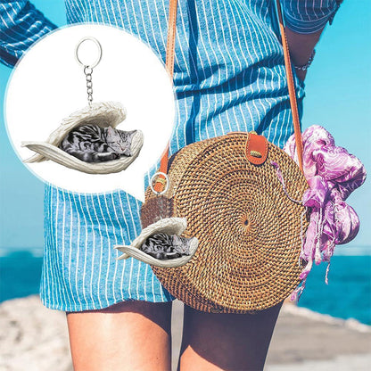 Skorter | Acrylic Cat Angel Keychain