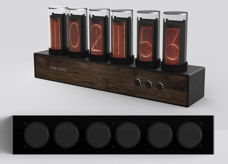 Skorter | DIY Solid Wood Glow Tube 6-Bit Digital Clock with 7 Modes, Magnetic Design, Adjustable Color and Precise Timing, The Best Handmade Gift for Him or Her