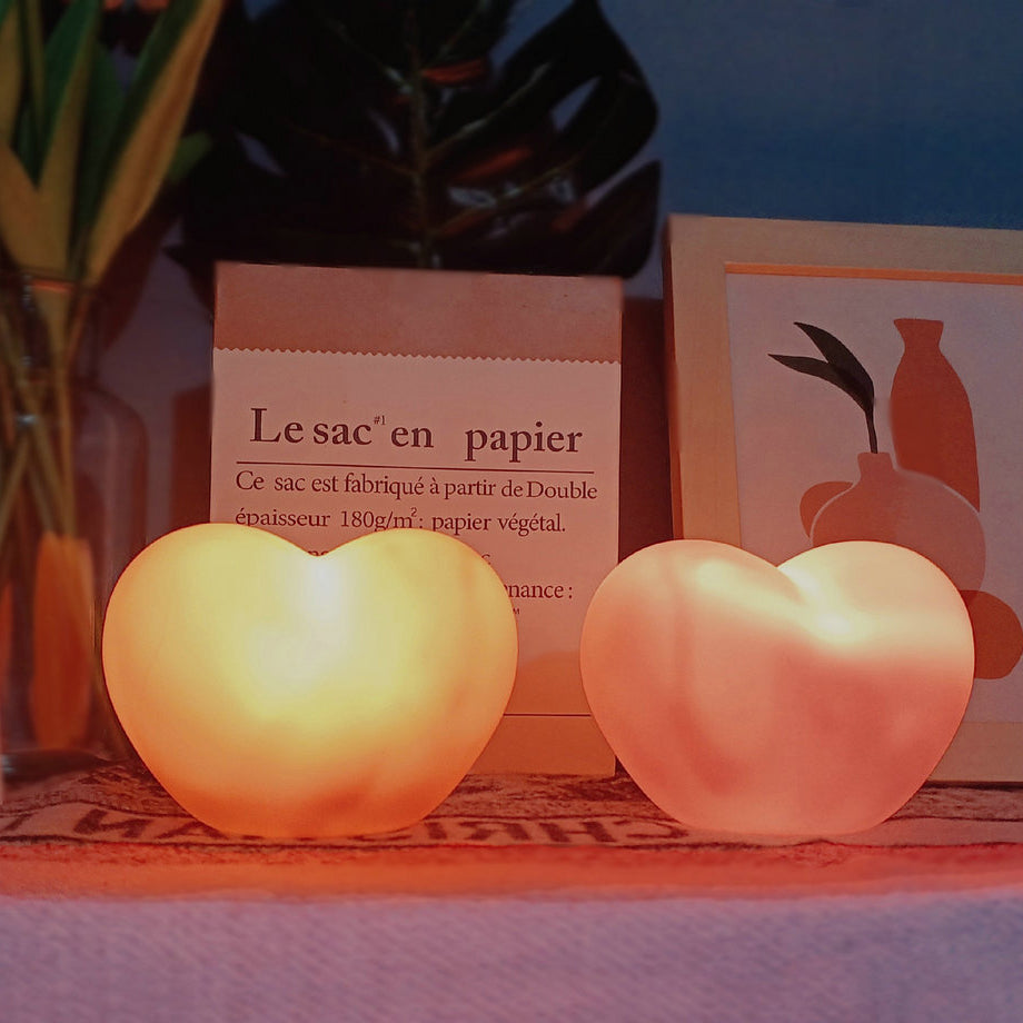 Skorter | LuvSphere Silicone LED Night Light | Heart-Shaped Design | Table Lamp | Warm Mood Light | Decorative