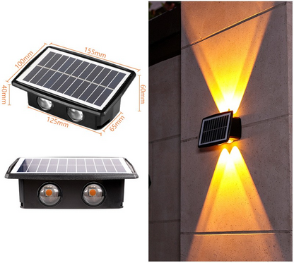 Skorter | Solar LED outdoor wall light with up & down effect – Modern wall lighting for garden and terrace