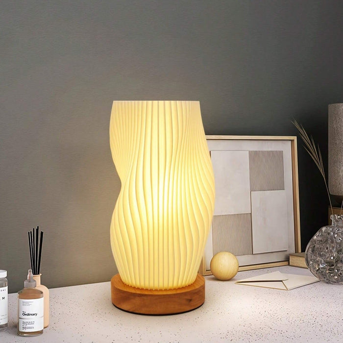Skorter | Wavecrest Table Lamp – Soft Glow Designer Lamp with Dimmable Warm & Natural White Light
