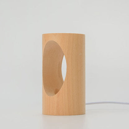 Skorter | Japanese solid wood rectangular column LED night lamp USB table lamp
