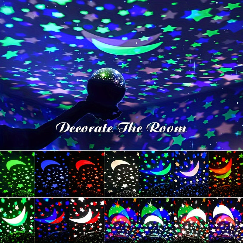 Skorter | StarGlow - LED Star Projector Night Light with Adjustable Colors and USB Power
