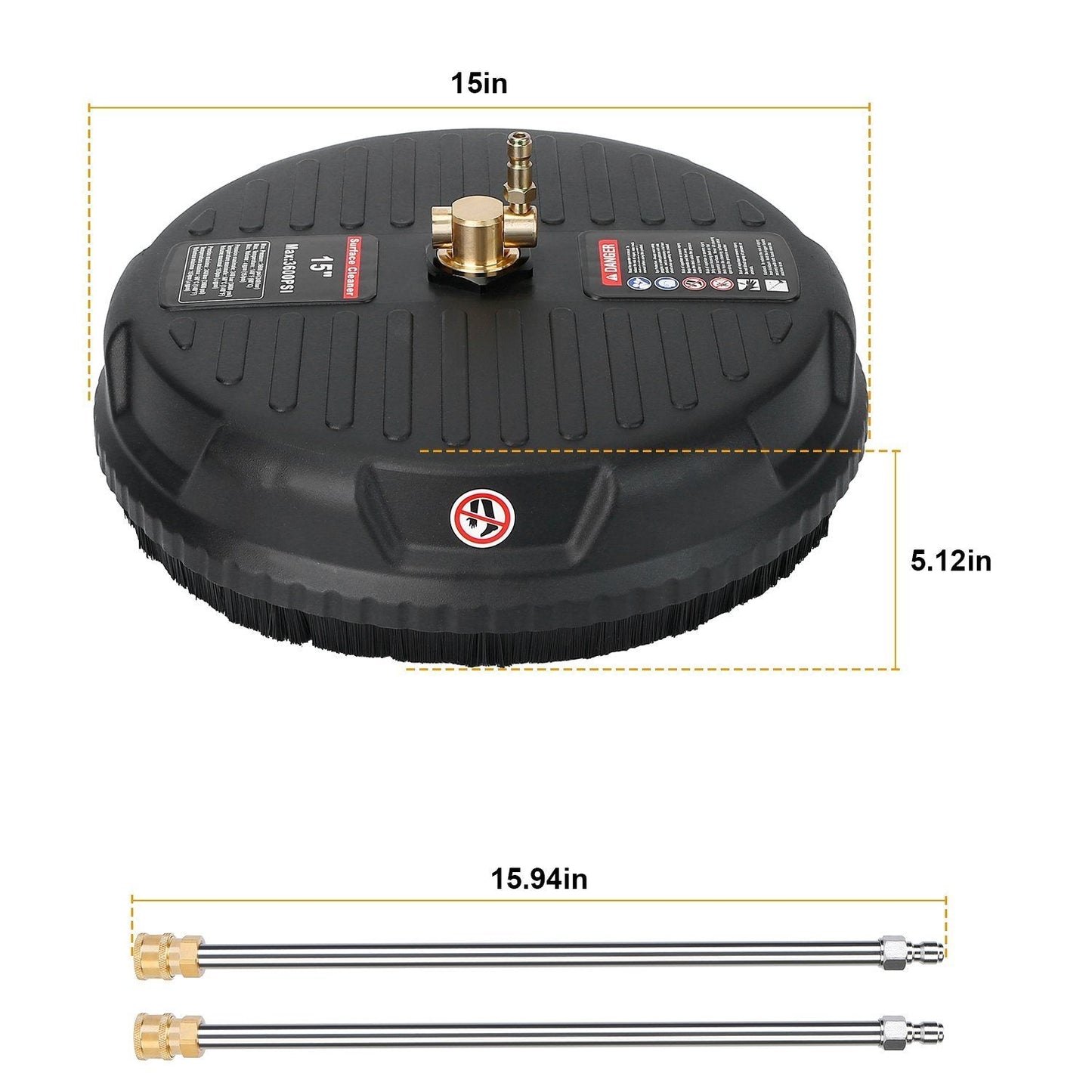 Skorter | 15" High Pressure Flat Surface Cleaner