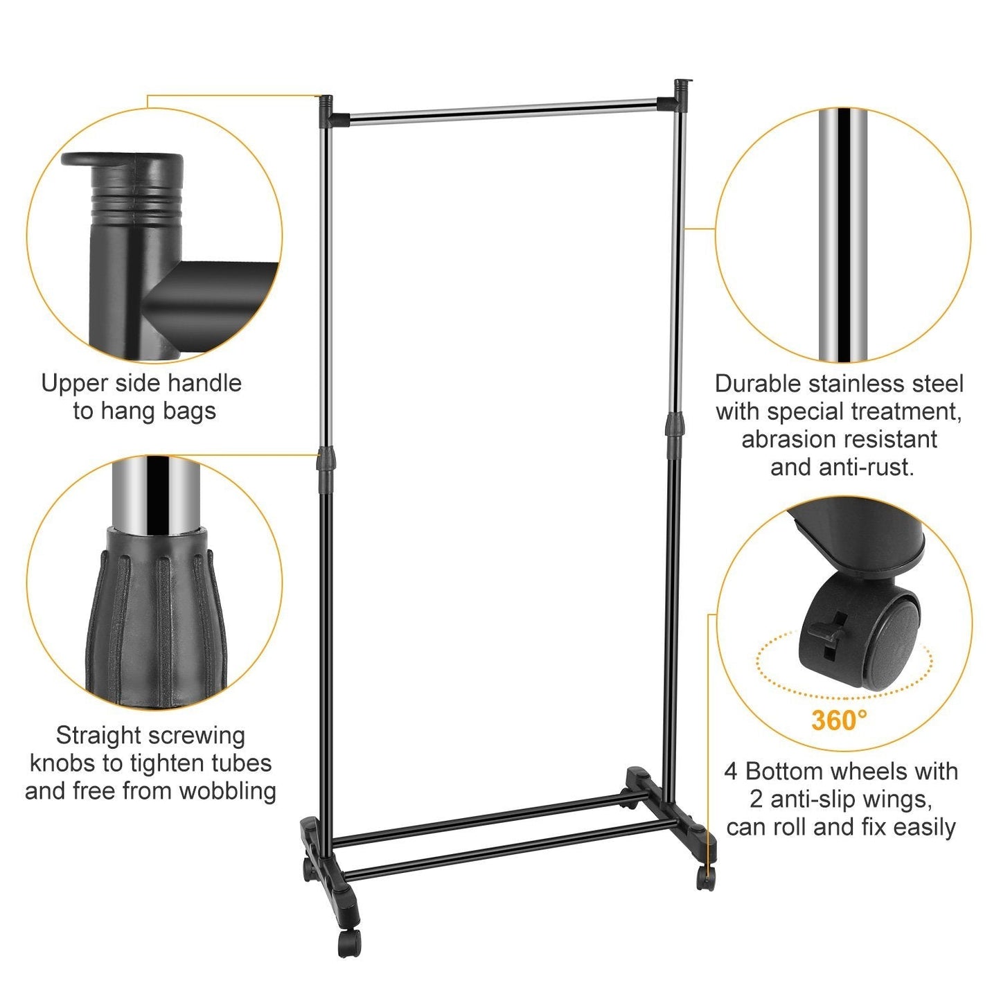 Skorter | 15 kg./33 lbs. height-adjustable clothing rack