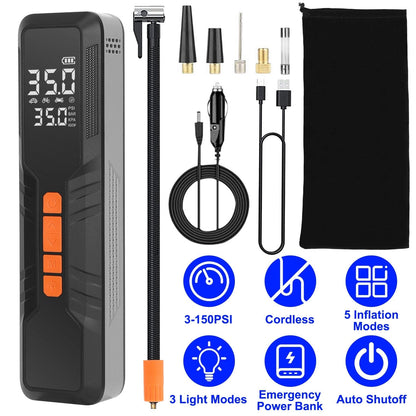 Skorter | 150 PSI Portable Tire Pump Wireless Digital Air Compressor