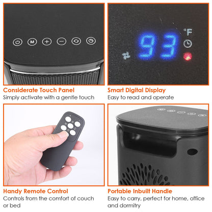 Skorter | 1500W Electric Room Heater Ceramic Heater Fan with 3 Modes Remote Control Digital Display