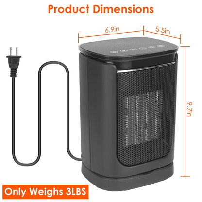 Skorter | 1500W Electric Room Heater Ceramic Heater Fan with 3 Modes Remote Control Digital Display