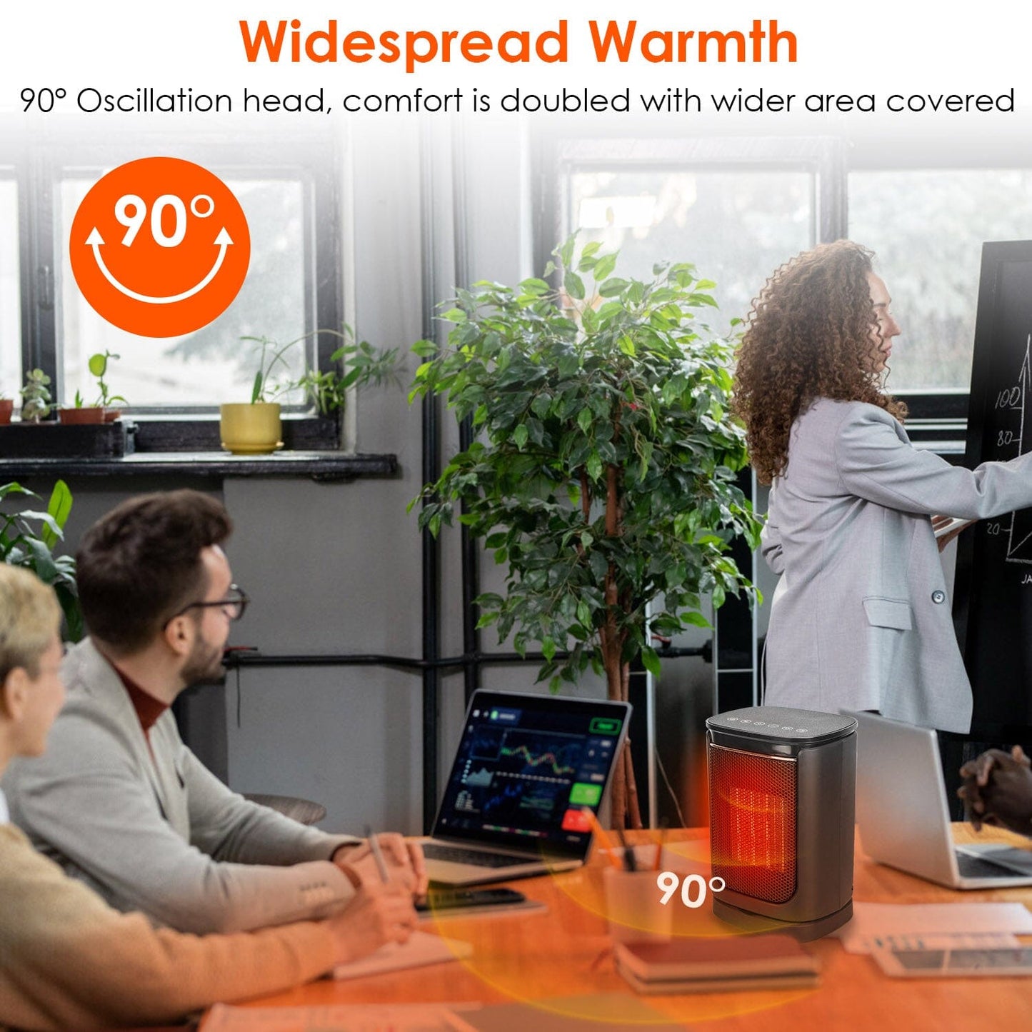 Skorter | 1500W Electric Room Heater Ceramic Heater Fan with 3 Modes Remote Control Digital Display