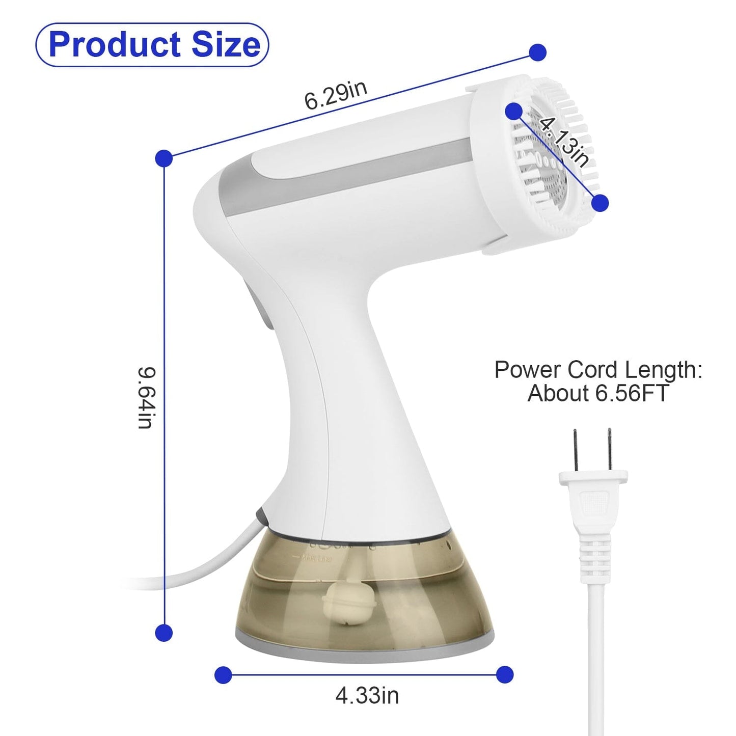 Skorter | 1500W Clothes Steamer Portable Handheld Fabric Sprayer with Lint Brush Removable 350ml Water Tank
