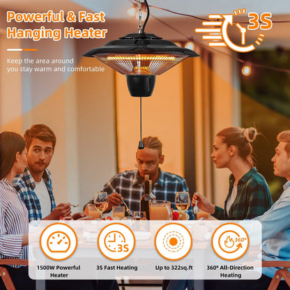 Skorter | 1500W Outdoor Hanging Terrace Ultra-Quiet Electric Heat Lamp