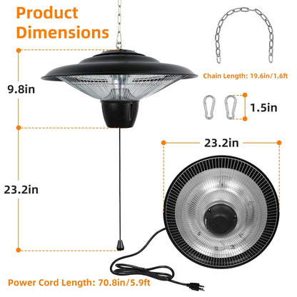 Skorter | 1500W Outdoor Hanging Terrace Ultra-Quiet Electric Heat Lamp