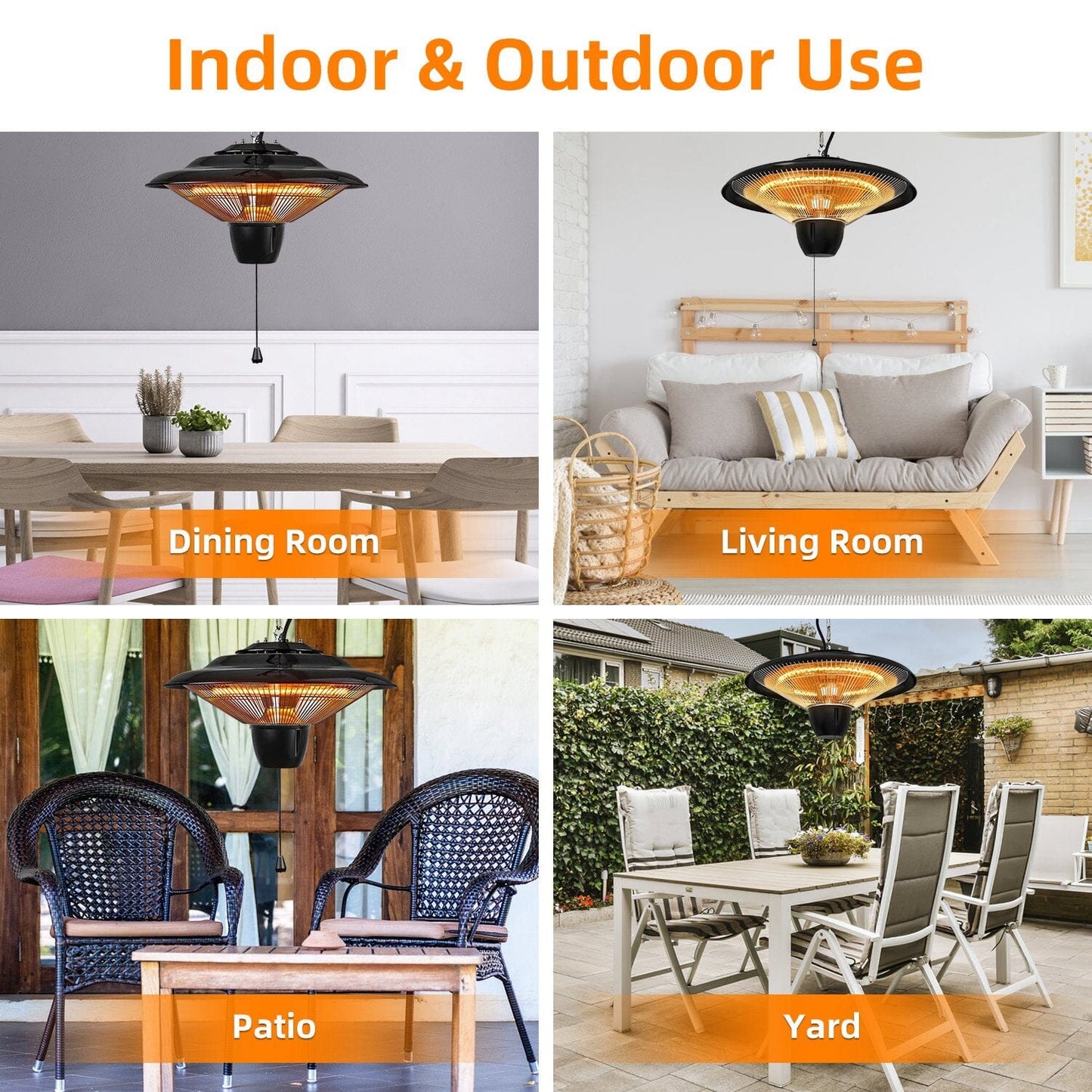 Skorter | 1500W Outdoor Hanging Terrace Ultra-Quiet Electric Heat Lamp