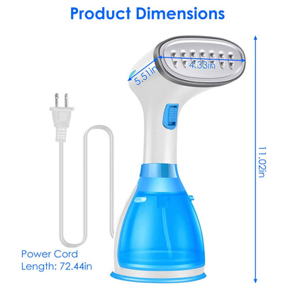 Skorter | 1500W Portable Handheld Clothing Steamer with 2 Brushes